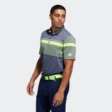 ADIDAS MEN'S ULTIMATE365 ENGINEERED HEATHERED GOLF POLO SHIRT - SOLAR YELLOW / COLLEGIATE NAVY / COLLEGIATE NAVY