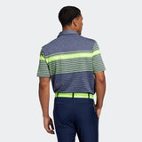 ADIDAS MEN'S ULTIMATE365 ENGINEERED HEATHERED GOLF POLO SHIRT - SOLAR YELLOW / COLLEGIATE NAVY / COLLEGIATE NAVY