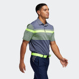 ADIDAS MEN'S ULTIMATE365 ENGINEERED HEATHERED GOLF POLO SHIRT - SOLAR YELLOW / COLLEGIATE NAVY / COLLEGIATE NAVY