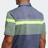ADIDAS MEN'S ULTIMATE365 ENGINEERED HEATHERED GOLF POLO SHIRT - SOLAR YELLOW / COLLEGIATE NAVY / COLLEGIATE NAVY