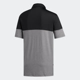 ADIDAS MEN'S ULTIMATE365 HEATHER BLOCKED GOLF POLO SHIRT - GREY/BLACK