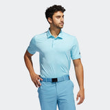 ADIDAS MEN'S ULTIMATE365 PRINTED GOLF POLO SHIRT - Hazy Sky / Hazy Blue