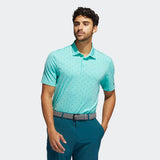 ADIDAS MEN'S ULTIMATE365 PRINTED GOLF POLO SHIRT - Acid Mint / Wild Teal