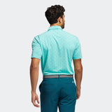 ADIDAS MEN'S ULTIMATE365 PRINTED GOLF POLO SHIRT - Acid Mint / Wild Teal