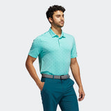 ADIDAS MEN'S ULTIMATE365 PRINTED GOLF POLO SHIRT - Acid Mint / Wild Teal