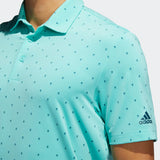 ADIDAS MEN'S ULTIMATE365 PRINTED GOLF POLO SHIRT - Acid Mint / Wild Teal