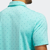 ADIDAS MEN'S ULTIMATE365 PRINTED GOLF POLO SHIRT - Acid Mint / Wild Teal