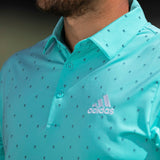 ADIDAS MEN'S ULTIMATE365 PRINTED GOLF POLO SHIRT - Acid Mint / Wild Teal