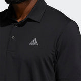 ADIDAS MEN'S ULTIMATE365 SOLID LEFT CHEST GOLF POLO SHIRT - BLACK