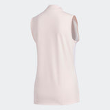 ADIDAS WOMEN'S ULTIMATE365 STRIPED SLEEVELESS GOLF POLO SHIRT - Pink Tint / White