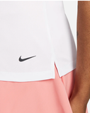 NIKE WOMEN'S DRI-FIT VICTORY SLEEVELESS GOLF POLO SHIRT - WHITE