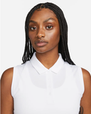 NIKE WOMEN'S DRI-FIT VICTORY SLEEVELESS GOLF POLO SHIRT - WHITE