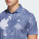 ADIDAS MEN'S FLOWER MESH GOLF POLO SHIRT - White / Collegiate Navy