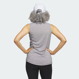 ADIDAS WOMEN'S TWO-COLOR OTTOMAN SLEEVELESS GOLF POLO SHIRT - Black / White