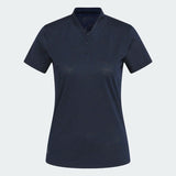 ADIDAS WOMEN'S JACQUARD GOLF POLO SHIRT - NAVY