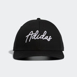 ADIDAS MEN'S SCRIPT CURVED SNAPBACK GOLF HAT - BLACK
