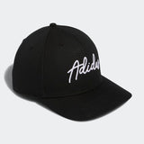 ADIDAS MEN'S SCRIPT CURVED SNAPBACK GOLF HAT - BLACK
