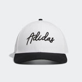 ADIDAS MEN'S SCRIPT CURVED SNAPBACK GOLF HAT - WHITE