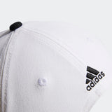 ADIDAS MEN'S SCRIPT CURVED SNAPBACK GOLF HAT - WHITE