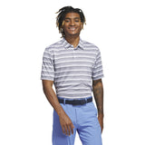 ADIDAS MEN'S Adidas two-tone striped golf polo shirt - Grey Three/ White