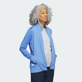 ADIDAS WOMEN'S TEXTURED FULL-ZIP GOLF JACKET - BLUE FUSION