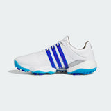 ADIDAS MEN'S TOUR360 22 GOLF SHOES - Cloud White / Lucid Blue / Silver Metallic