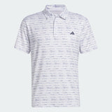 ADIDAS MEN'S STRIPE ZIP GOLF POLO SHIRT - White / Collegiate Navy