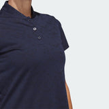 ADIDAS WOMEN'S JACQUARD GOLF POLO SHIRT - NAVY