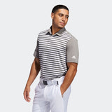 ADIDAS MEN'S ULTIMATE365 STRIPED SHORT SLEEVE GOLF SHIRT - GREY/WHITE