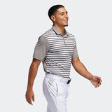 ADIDAS MEN'S ULTIMATE365 STRIPED SHORT SLEEVE GOLF SHIRT - GREY/WHITE