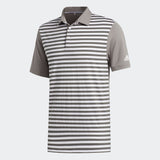 ADIDAS MEN'S ULTIMATE365 STRIPED SHORT SLEEVE GOLF SHIRT - GREY/WHITE