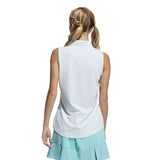 ADIDAS WOMEN'S SLEEVELESS GOLF POLO - White & Acid Mint Print