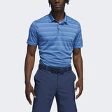 ADIDAS MEN'S HEATHER SNAP GOLF POLO SHIRT - FOCUS BLUE / CREW NAVY