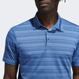 ADIDAS MEN'S HEATHER SNAP GOLF POLO SHIRT - FOCUS BLUE / CREW NAVY