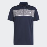 ADIDAS MEN'S CHEST-PRINT GOLF POLO SHIRT - COLLEGIATE NAVY