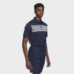 ADIDAS MEN'S CHEST-PRINT GOLF POLO SHIRT - COLLEGIATE NAVY