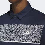 ADIDAS MEN'S CHEST-PRINT GOLF POLO SHIRT - COLLEGIATE NAVY