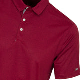 NIKE MEN'S DRI-FIT PLAYER MICRO PRINT GOLF POLO - POMEGRANATE/BRUSHED SILVER