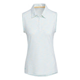 ADIDAS WOMEN'S SLEEVELESS GOLF POLO - White & Acid Mint Print