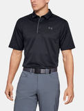 UNDER ARMOUR TECH™ POLO - BLACK / GRAPHITE