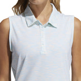 ADIDAS WOMEN'S SLEEVELESS GOLF POLO - White & Acid Mint Print