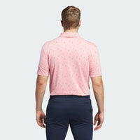 ADIDAS MEN'S ULTIMATE365 ALLOVER PRINT GOLF POLO SHIRT - SEMI PINK SPARK