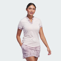 ADIDAS WOMEN'S ULTIMATE365 PRINTED SHORT SLEEVE - PUTTY MAUVE