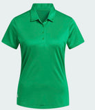 ADIDAS WOMENS PERFORMANCE SOLID SHORT SLEEVE POLO - GREEN