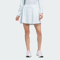 ADIDAS WOMEN'S ESSENTIALS PRINTED GOLF SKORT - SEMI FLASH AQUA