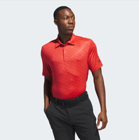 ADIDAS MEN'S ULTIMATE365 ALLOVER PRINT GOLF POLO SHIRT - BRIGHT RED