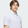 ADIDAS MEN'S ULTIMATE365 TANGO CLIMACOOL PRINTED MESH GOLF POLO SHIRT - WHITE/DUSKY PETROL