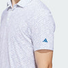ADIDAS MEN'S ULTIMATE365 TANGO CLIMACOOL PRINTED MESH GOLF POLO SHIRT - WHITE/DUSKY PETROL