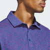 ADIDAS MENS ULTIMATE365 CLIMACOOL TANGO PRINT MESH GOLF POLO SHIRT - DUSKY PETROL/LUCID PINK
