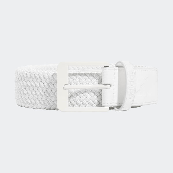 ADIDAS MEN'S BRAIDED STRETCH GOLF BELT - WHITE